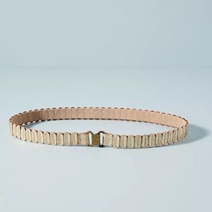 Anthropologie Tabitha Stretch Belt Gold Leather Small